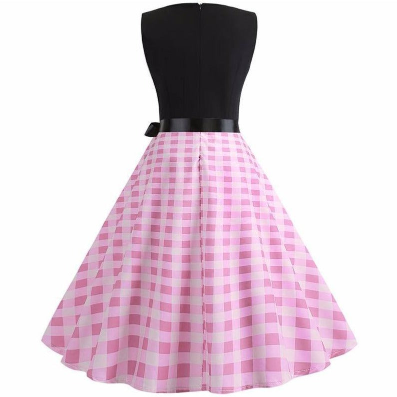 Robe vintage Jupe Vichy Rose 50's