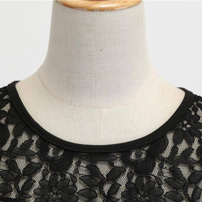 Robe Vintage Violette à Col en Dentelle  50's
