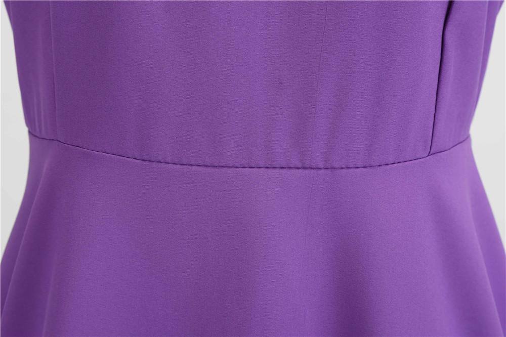 Robe Vintage Violette à Col en Dentelle  50's