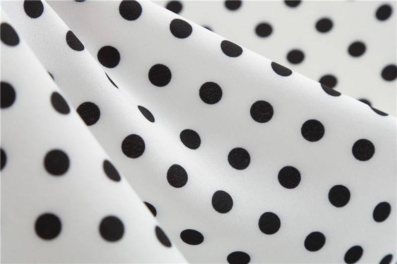Robe Vintage Blanche à Petits Pois Noirs 50's