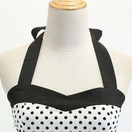 Robe vintage Blanche à Petits Pois Noirs