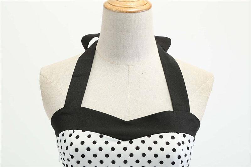 Robe vintage Blanche à Petits Pois Noirs