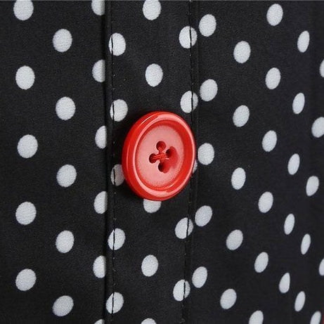 Robe Noire à Petit Pois Blanc & Col Rouge