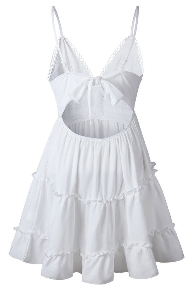Weißes Hippie-Bohemian-Kleid – Mahaut