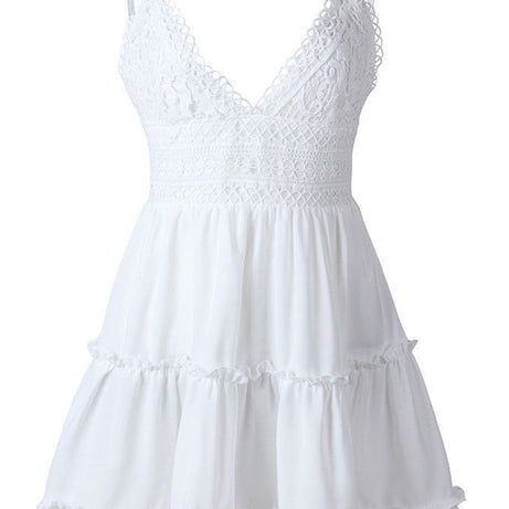 Weißes Hippie-Bohemian-Kleid – Mahaut
