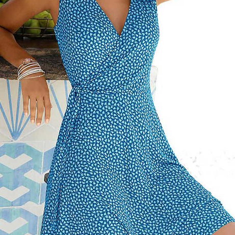Blaues Bohemian-Chic-Kleid - Lison