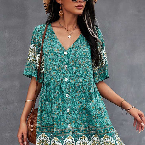 70er-Jahre-Bohemian-Kleid - Bertille