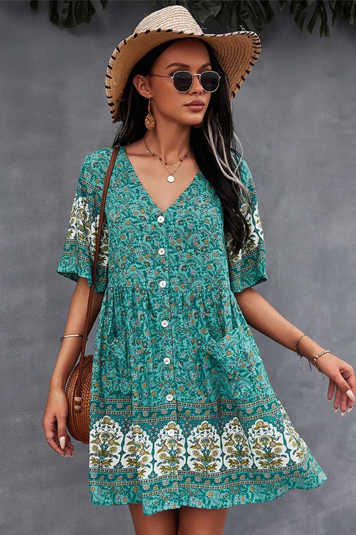 70er-Jahre-Bohemian-Kleid - Bertille