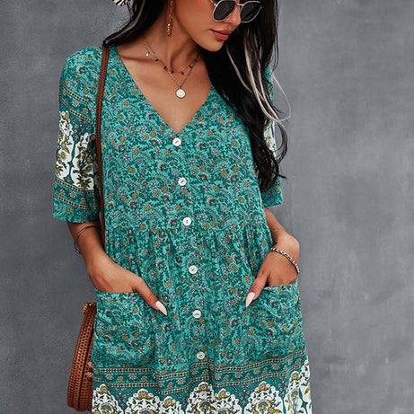 70er-Jahre-Bohemian-Kleid - Bertille