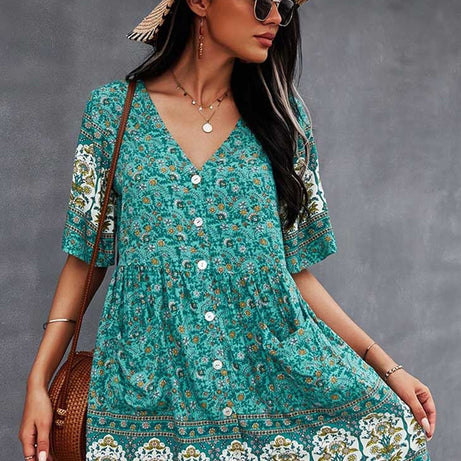 70er-Jahre-Bohemian-Kleid - Bertille