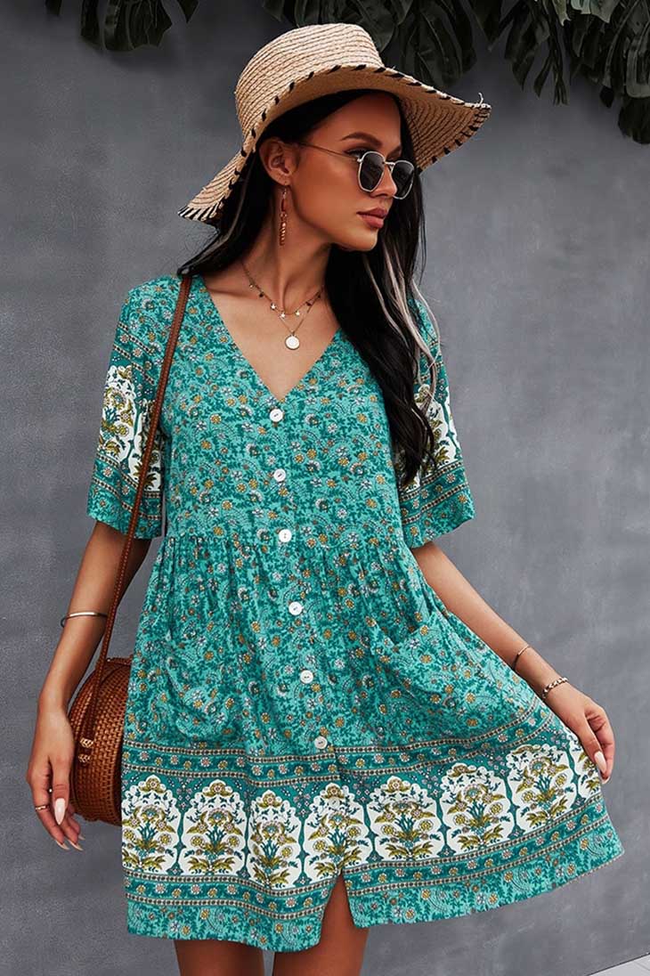 70er-Jahre-Bohemian-Kleid - Bertille