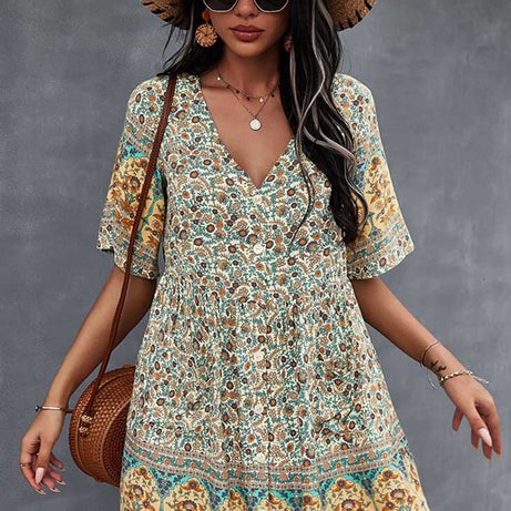 70er-Jahre-Bohemian-Kleid - Bertille