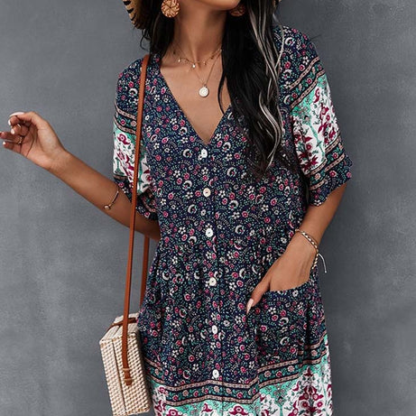 70er-Jahre-Bohemian-Kleid - Bertille