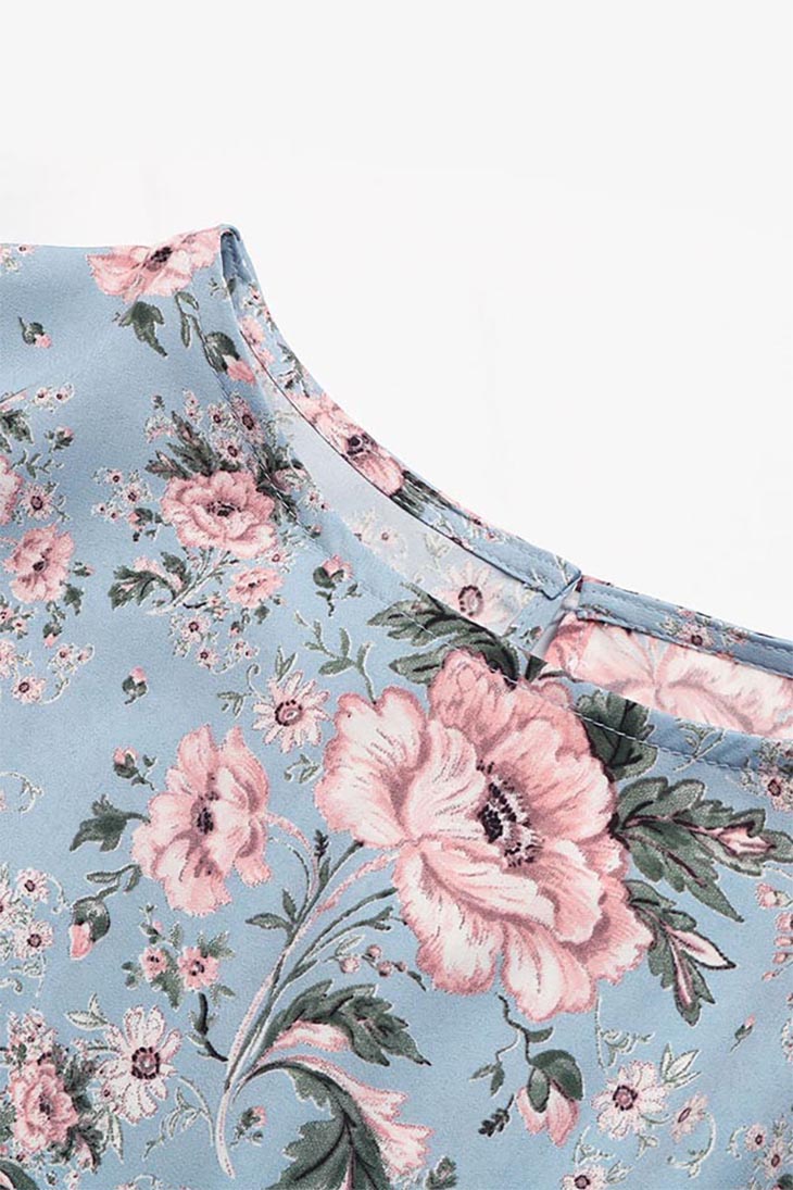 Robe Bohème Turquoise à Ceinture - Annabelle