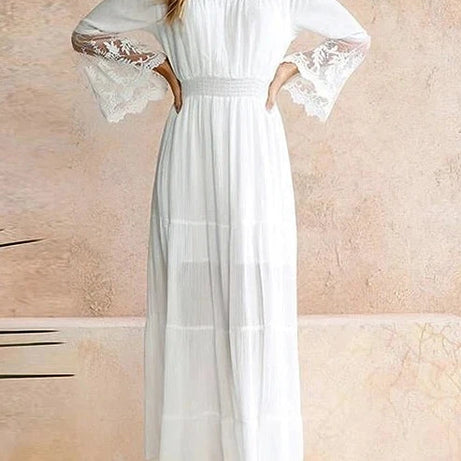 Weißes böhmisches Kleid für die Zeremonie – Anna 