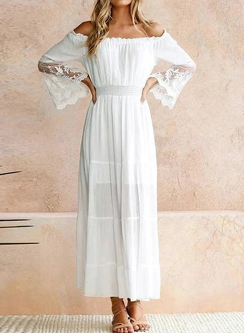 Weißes böhmisches Kleid für die Zeremonie – Anna 