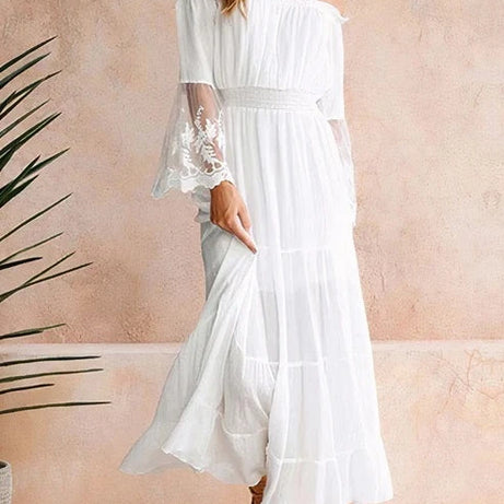 Weißes böhmisches Kleid für die Zeremonie – Anna 