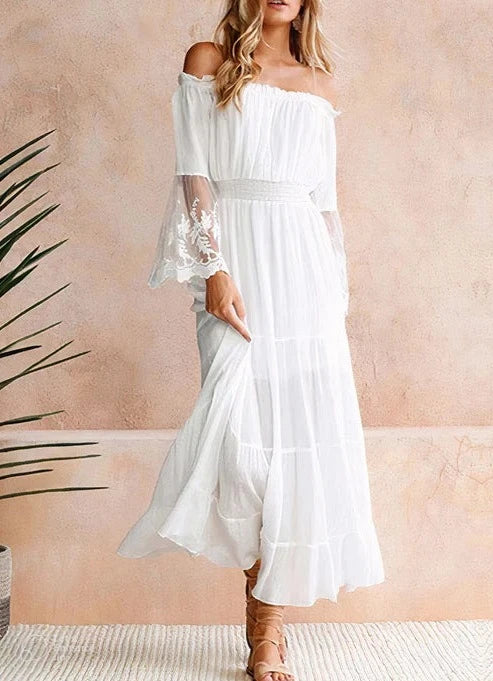 Weißes böhmisches Kleid für die Zeremonie – Anna 