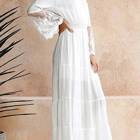 Weißes böhmisches Kleid für die Zeremonie – Anna 