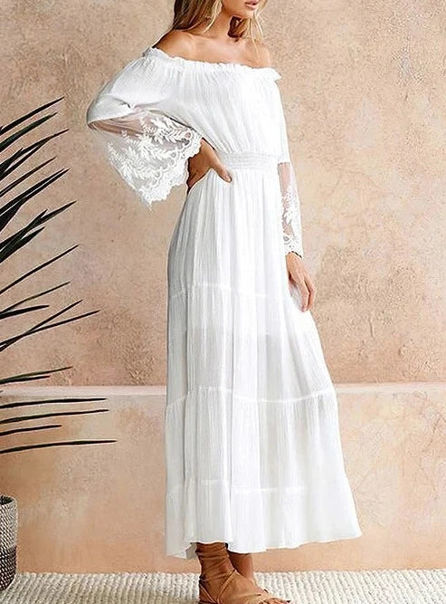 Weißes böhmisches Kleid für die Zeremonie – Anna 