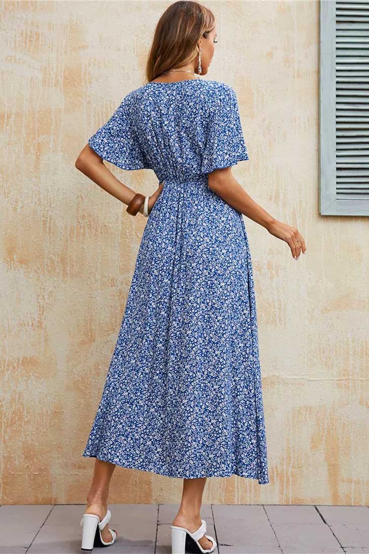 Königsblaues Bohemian-Kleid – Thelma