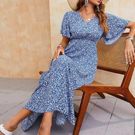 Königsblaues Bohemian-Kleid – Thelma