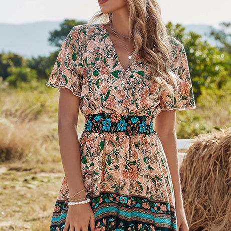 Bohemian-Chic-Kleid in Pastellfarben – Aura