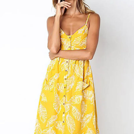 Gelbes Bohemian-Chic-Kleid - Bérénice