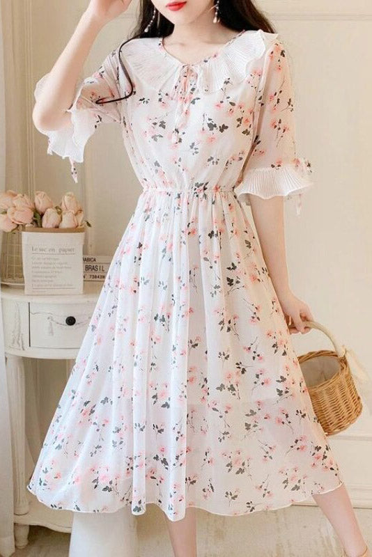 Böhmisches Kleid mit Claudine-Kragen – Anthelme