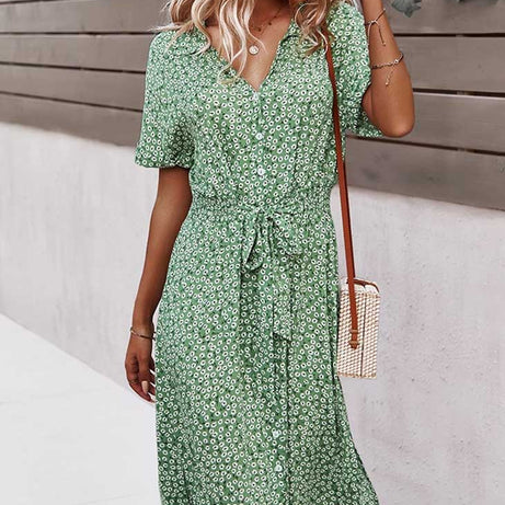 Böhmisches Kleid mit V-Ausschnitt – Marguerite
