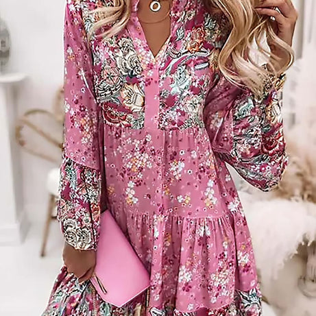 Robe Bohème Courte à Manches Longues - Adélaïde