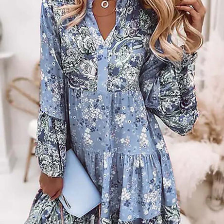 Robe Bohème Courte à Manches Longues - Adélaïde