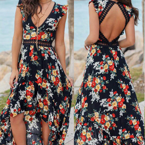 Robe Bohème Fleurie Dos Nu - Hermance