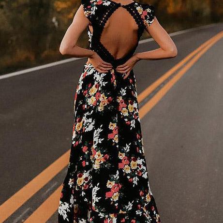 Robe Bohème Fleurie Dos Nu - Hermance