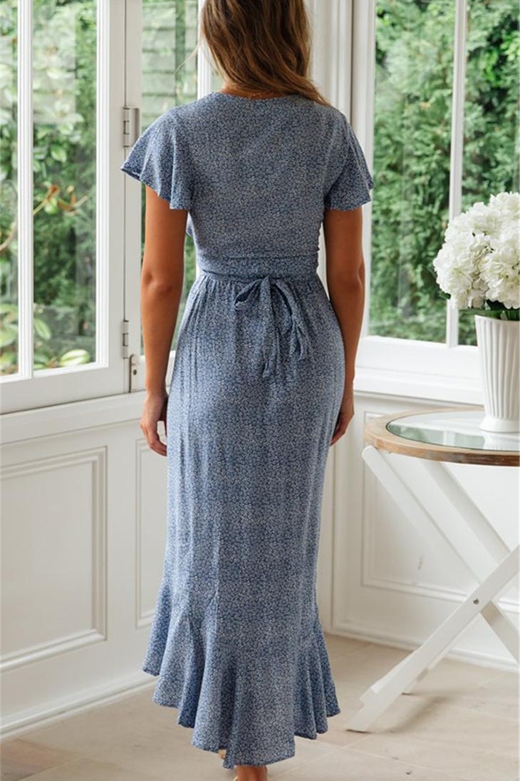 Kurzärmliges Bohemian-Kleid – Iris