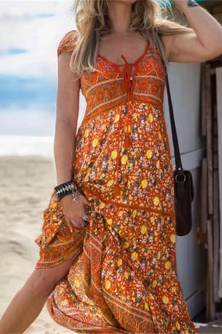 Lila böhmisches Kleid - Audeline