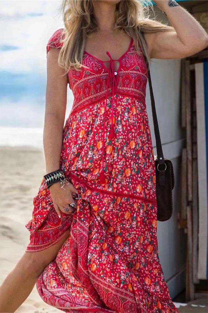 Lila böhmisches Kleid - Audeline