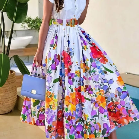 Safranfarbenes Bohemian-Kleid