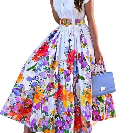 Safranfarbenes Bohemian-Kleid