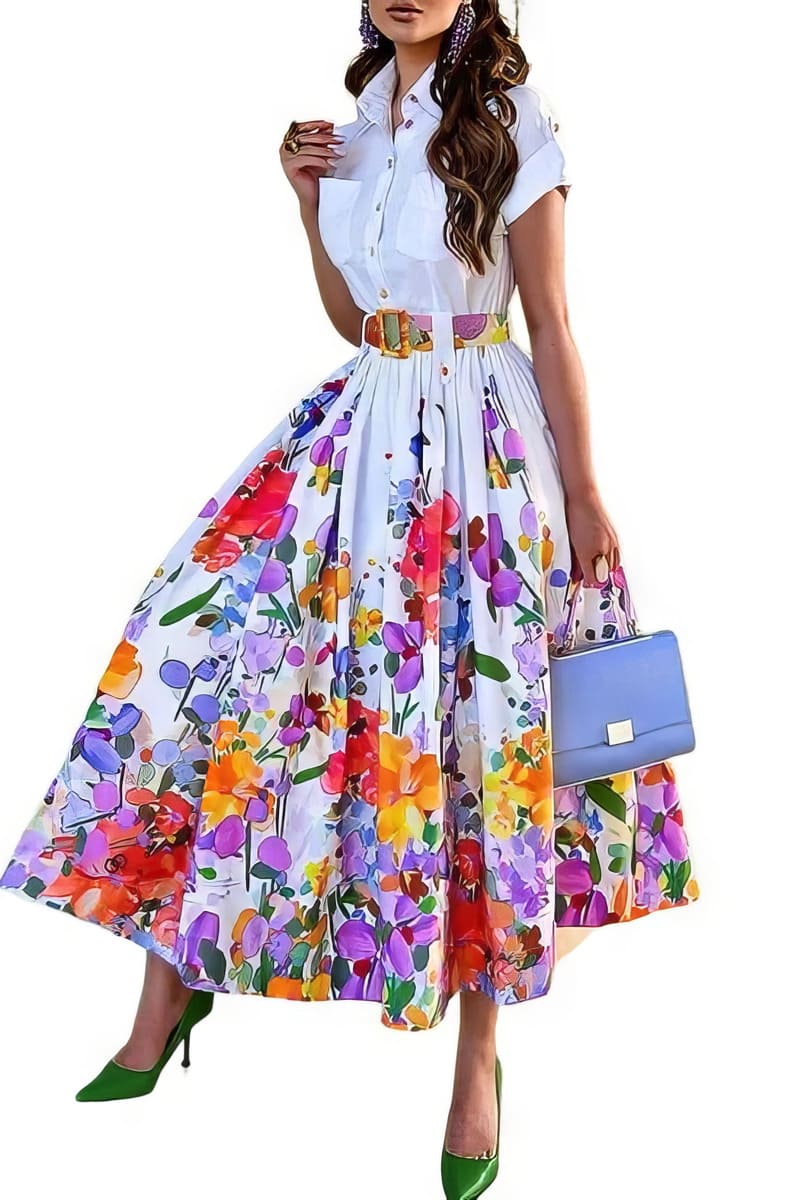 Safranfarbenes Bohemian-Kleid