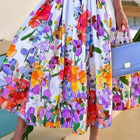 Safranfarbenes Bohemian-Kleid