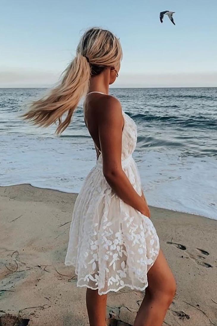 Kurzes Brautkleid im Bohemian-Chic-Stil – Pénélope