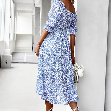 Bohemian Blue Midi Dress - Cassandre
