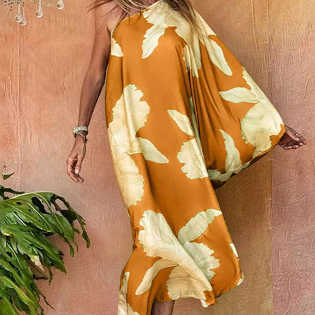 Langes grünes Bohemian-Chic-Kleid – Toskana