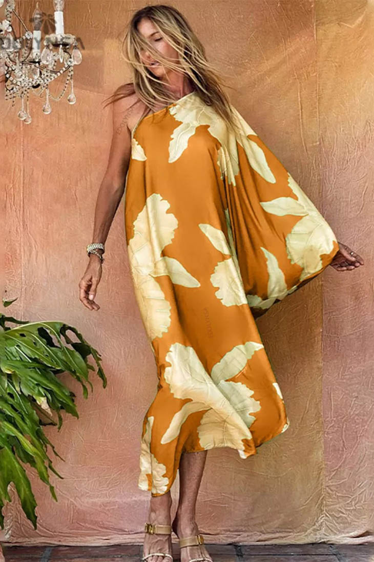 Langes grünes Bohemian-Chic-Kleid – Toskana