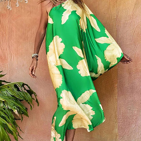Langes grünes Bohemian-Chic-Kleid – Toskana