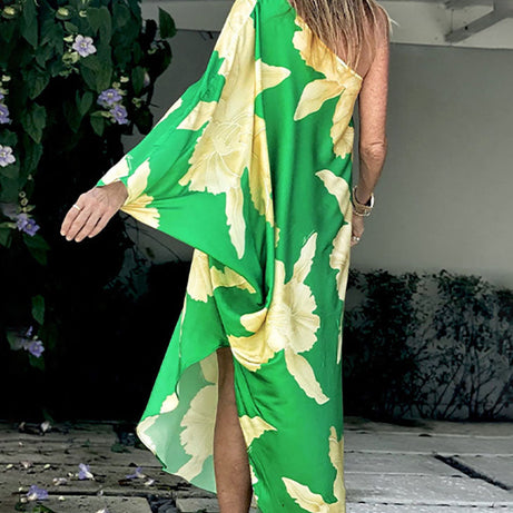 Langes grünes Bohemian-Chic-Kleid – Toskana