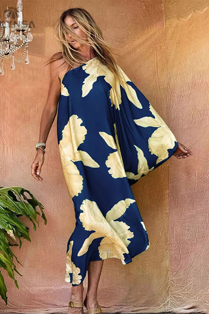 Langes grünes Bohemian-Chic-Kleid – Toskana