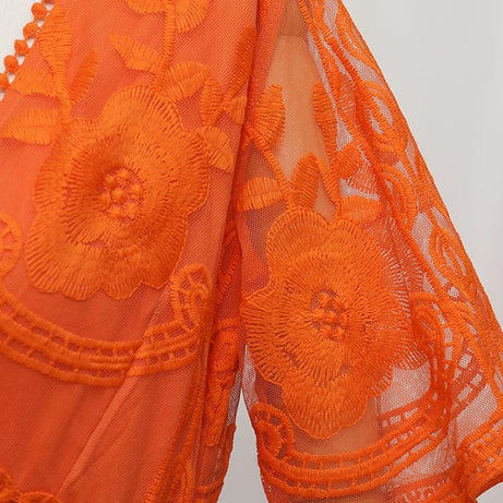 Langes schwarzes böhmisches Spitzenkleid – Seraphina