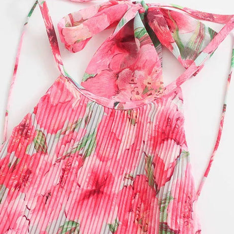 Langes böhmisches rosa Kleid – Ophélie